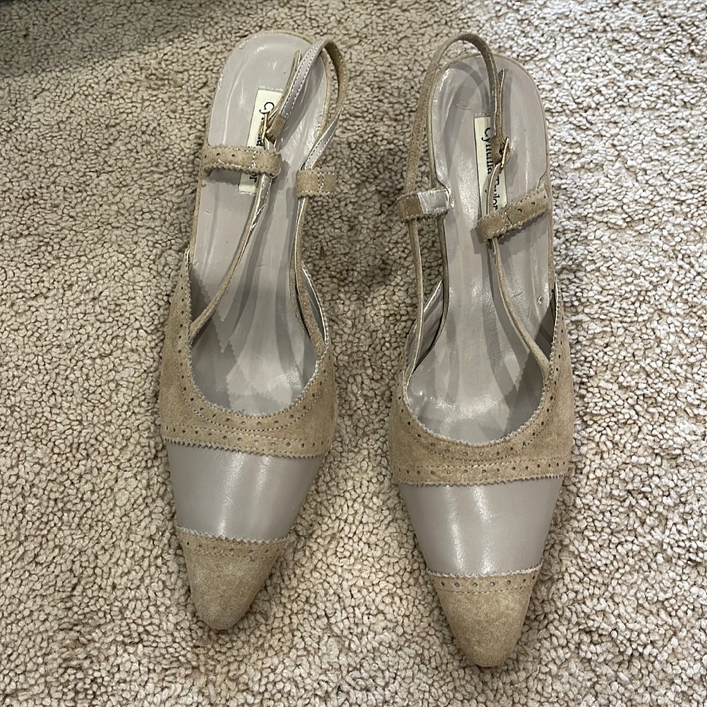 Cynthia Taylor leather and suede heels